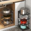 Кухонная полка для хранения, органайзер для кастрюль с ограждением, прочная несущая нагрузка, нержавеющая, устойчивая к коррозии, подставка для кастрюли, многослойная полка