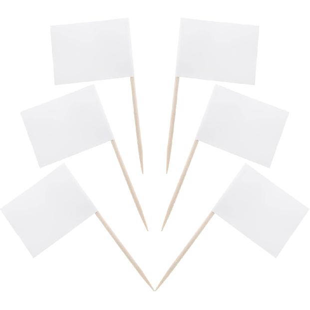 100 Pieces Blank Toothpick Flags Cheese Markers Food Labels for Party Buffet Cheese Labels for Charcuterie Board Cocktail Picks for Appetizers