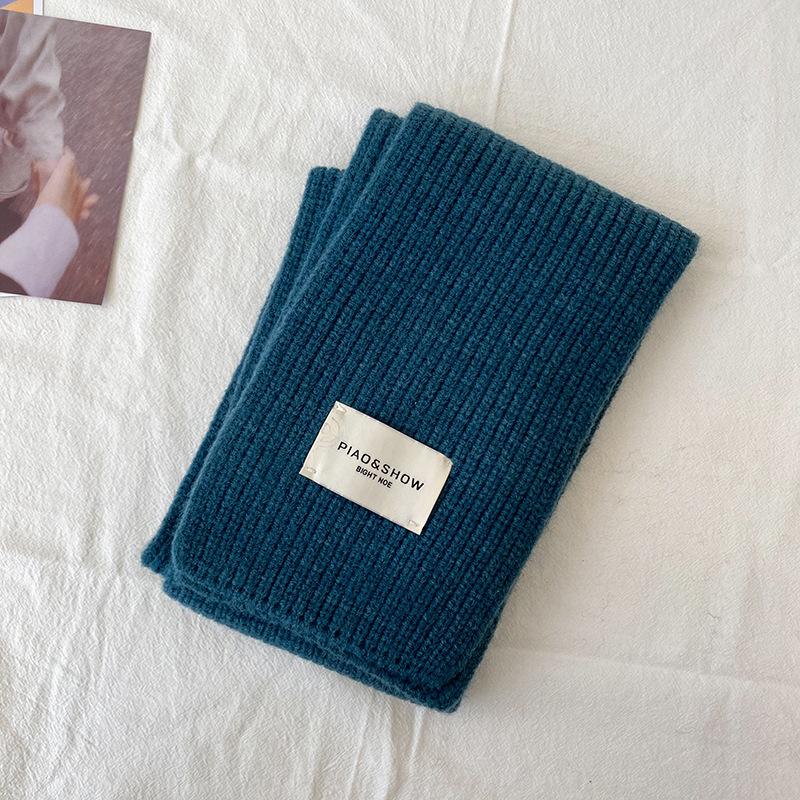 Women's Solid Color Knitted Scarf Winter Korean Version Scarf Narrow Version Men's and Women's Soft Scarf