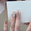 Atmosphere ins wind burst flash pile drill cat's eye pure hand-worn armor medium and long nail art fake nail patch