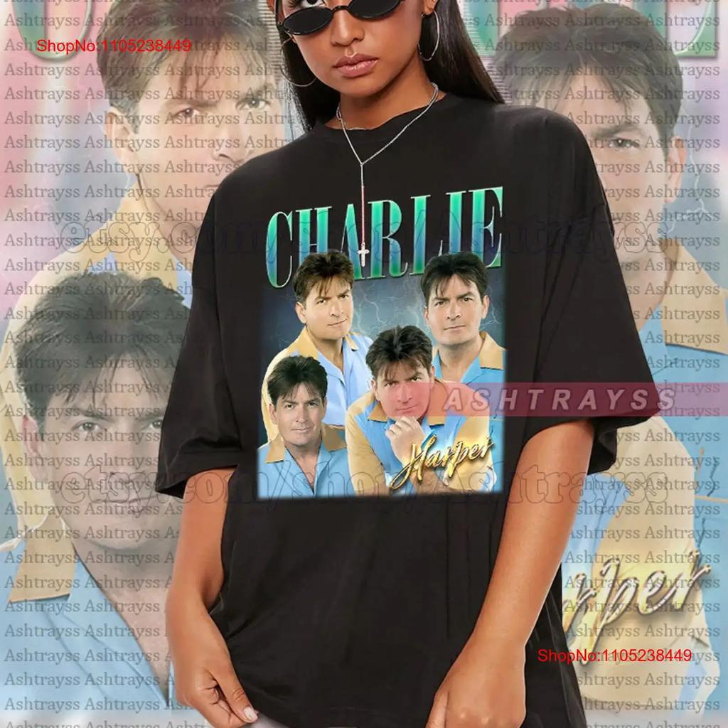 Charlie Harper Vintage Bootleg T Shirt Sheen vintage Washed Top For Everyday Wear Slightly Stretched Soft designer clothes