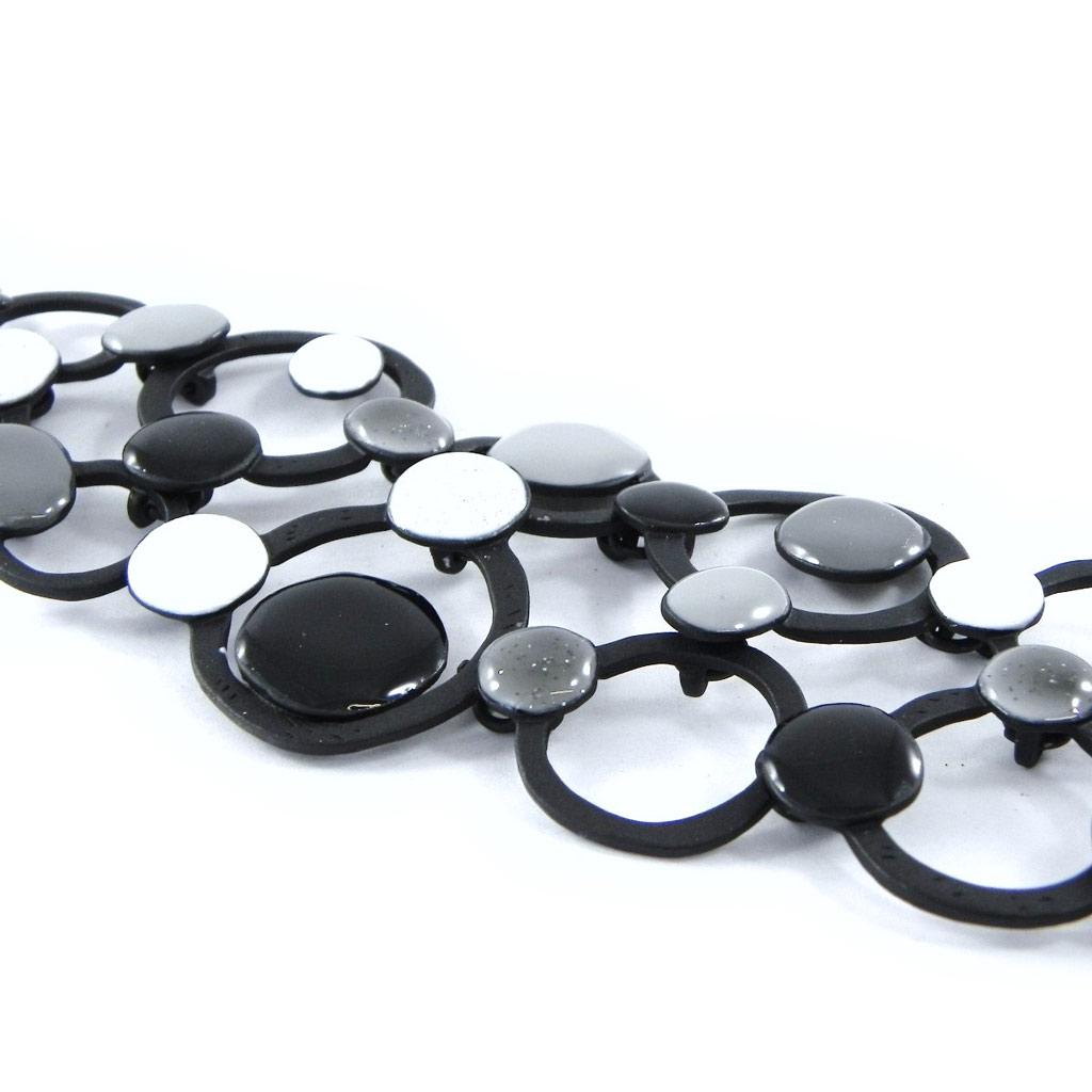 NOA [H8843] - Дизайнерский браслет «Арлекин» серо-черный