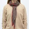 Large Soft Lightweight Scarf 1mx2.50m with Coral Orange Border Unisex THE KOOPLES