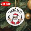 2D Flat Santa Claus Round Ceramic Pendant Christmas Tree Hanging Ornaments Holiday Party Home Decor