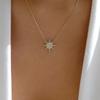 Sun God Necklace Gold Rays Diamond Pendant Sun Short Neck Sweater Chain Women