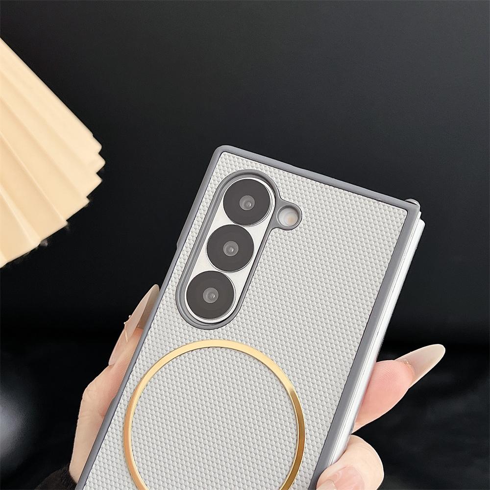 Non-Slip Lattice For Magsafe Magnetic Phone Case for Samsung Z Fold 7 6 5 zfold 4 3 Wireless Charging Protective Cover