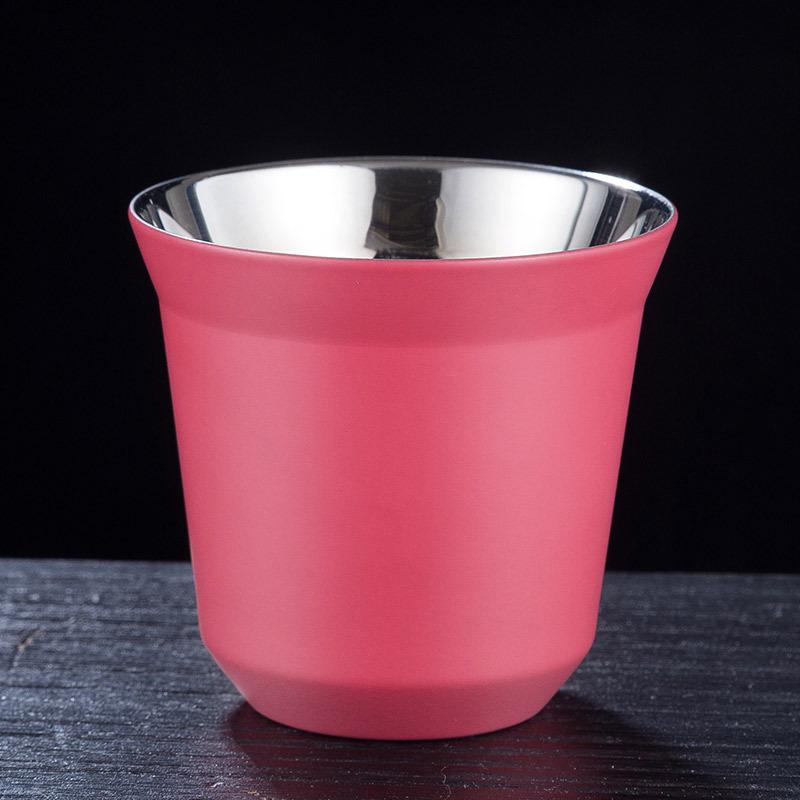 Скандинавский стиль 304 Нержавеющая сталь Двойные стенки Термокружка: 86 мл Кофе, 160 мл Чай/Вино, Детская кружка