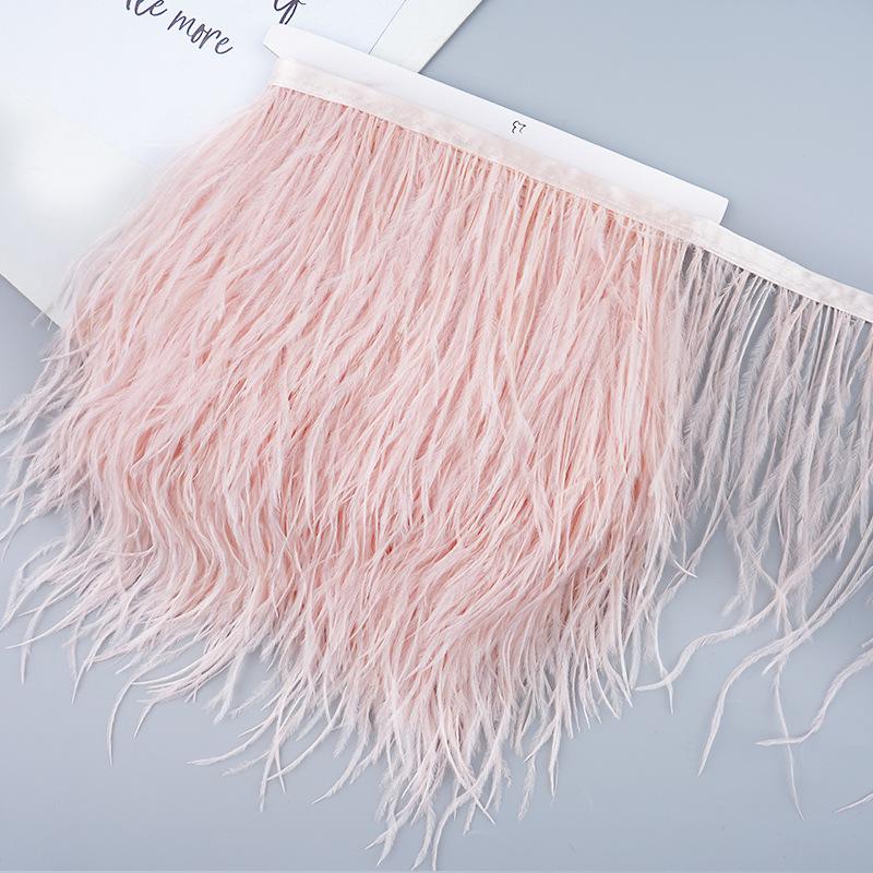 Diy Handmade Accessories Colorful Ostrich Feather Cloth Edge Decorative Accessories Clothing Accessories Wedding Skirt