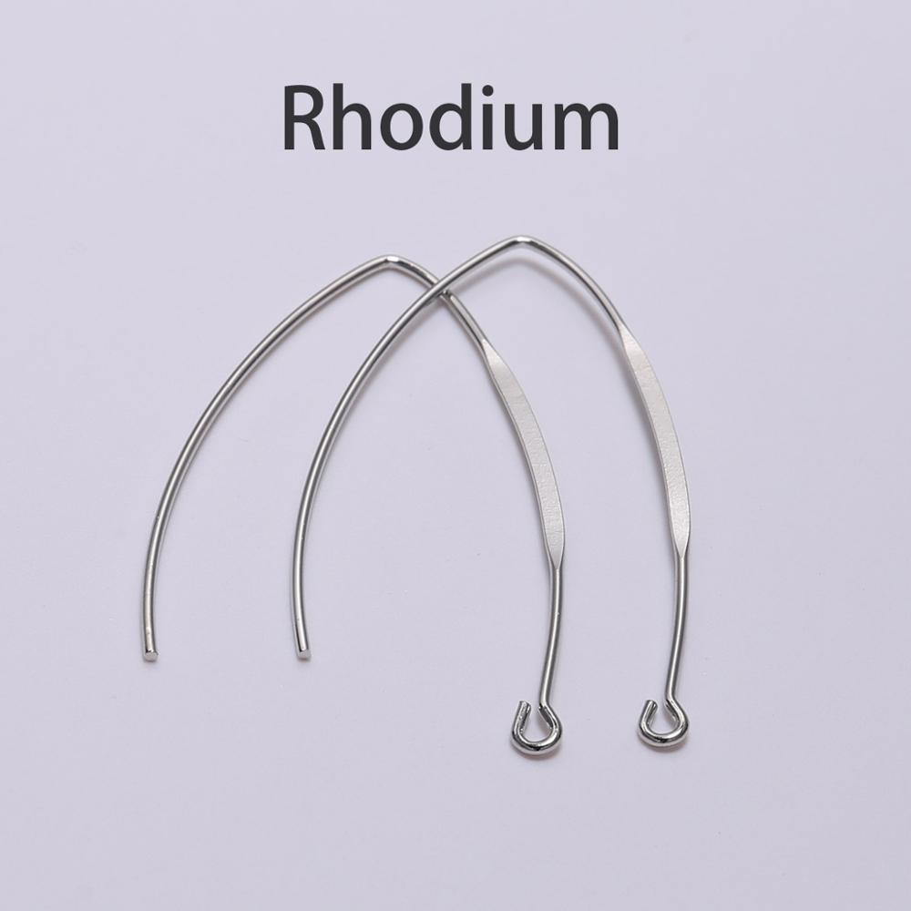 20 шт., золотые, родиевые, медные, французские V-образные крючки для сережек, фурнитура, ушной крючок, проволочные настройки, базовые настройки для изготовления ювелирных изделий