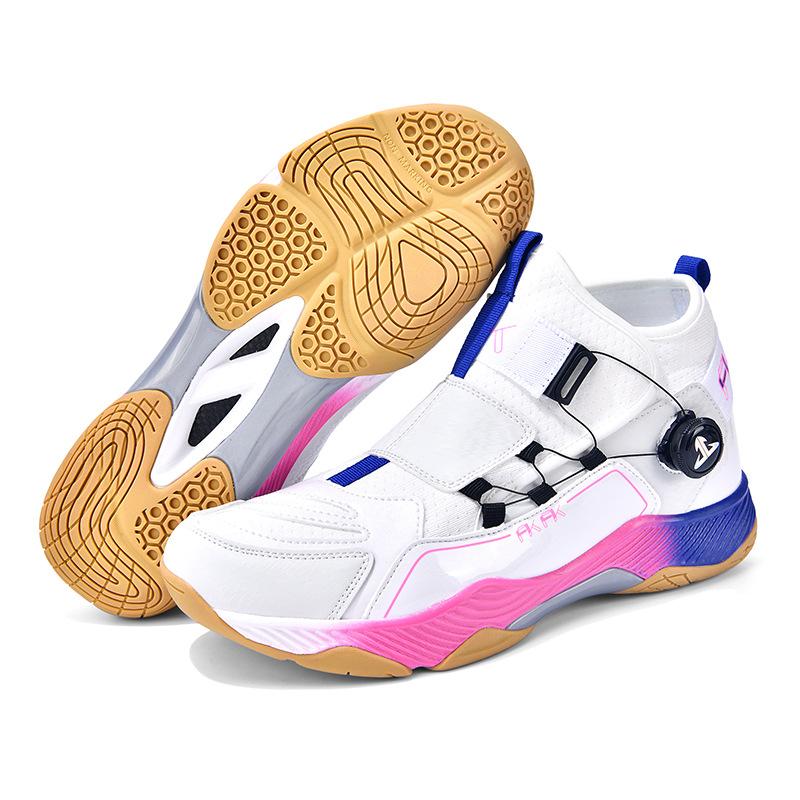 Заводская поставка Вращающаяся кнопка Углеродная подошва Обувь для бадминтона Мужская и женская Ультралегкая Четвертое поколение Летняя дышащая обувь