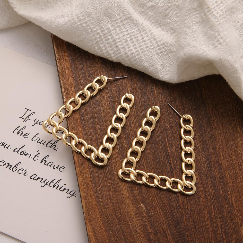 Простые креативные ретро преувеличенные полые круглые серьги-цепочки, женские индивидуальные геометрические серьги для девочек