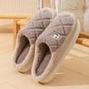 Cotton Slippers for Women, Autumn and Winter Couple's Thick-soled Indoor Household Warm Anti-slip Fluffy Cotton Shoes for Men