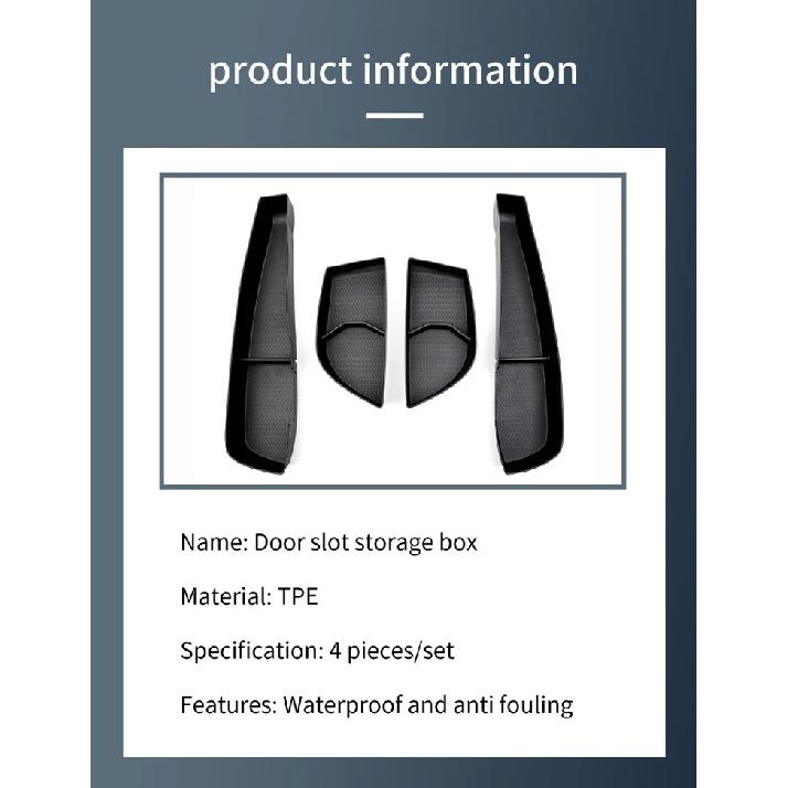 for Smart #1 #3 Door Side Storage Box Front Rear Door Handle Organizer Tidying TPE Car Accessories