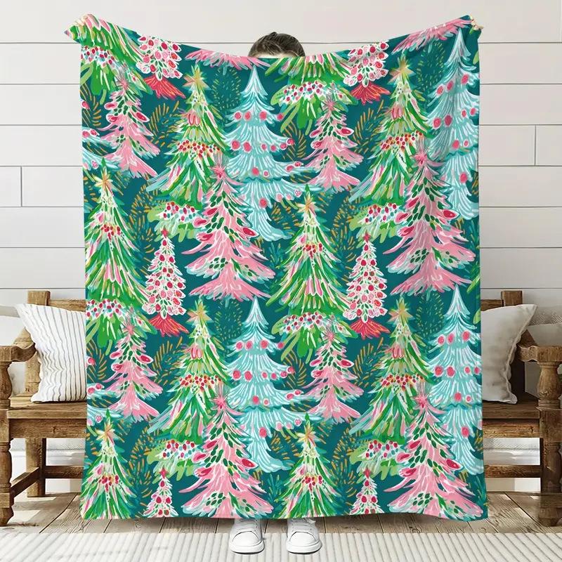 Popular Christmas Christmas Tree Flannel Print Office Blanket Sofa Blanket Blanket Available In All Seasons
