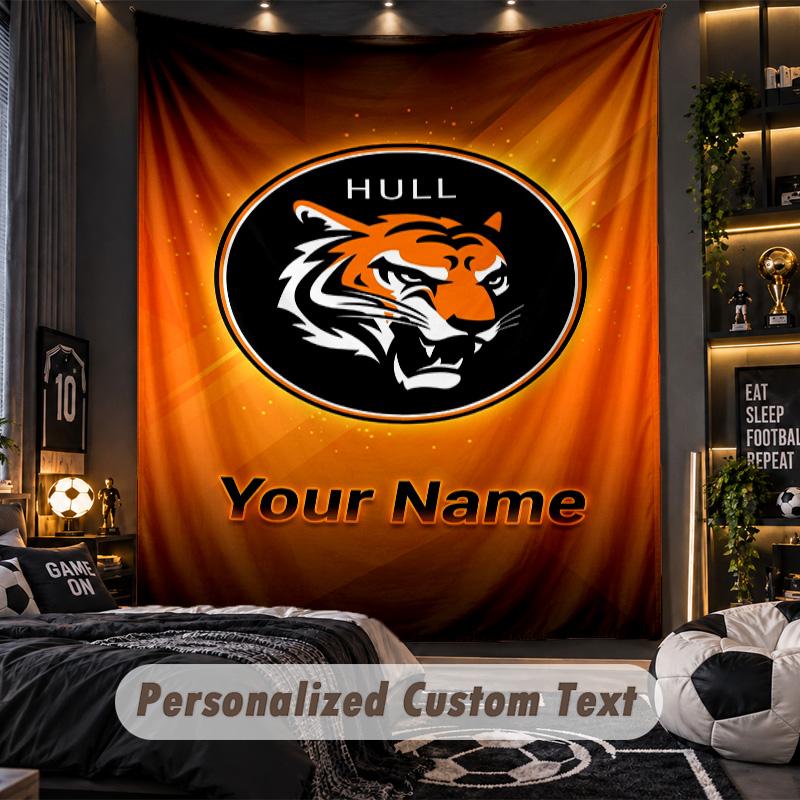 TapestryHull City Custom Name Text Personalized Wall Hanging Tapestry Home Wall Decor