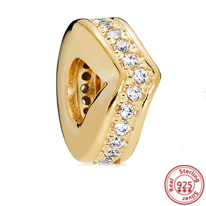 Медь 925 пробы Золотое Сердце Любви Четырехлистный Клевер Ангел Солнце Дерево Перья DIY Бусины Подходят для Оригинального Шарм-браслета Pantaro Мелкий Циркон