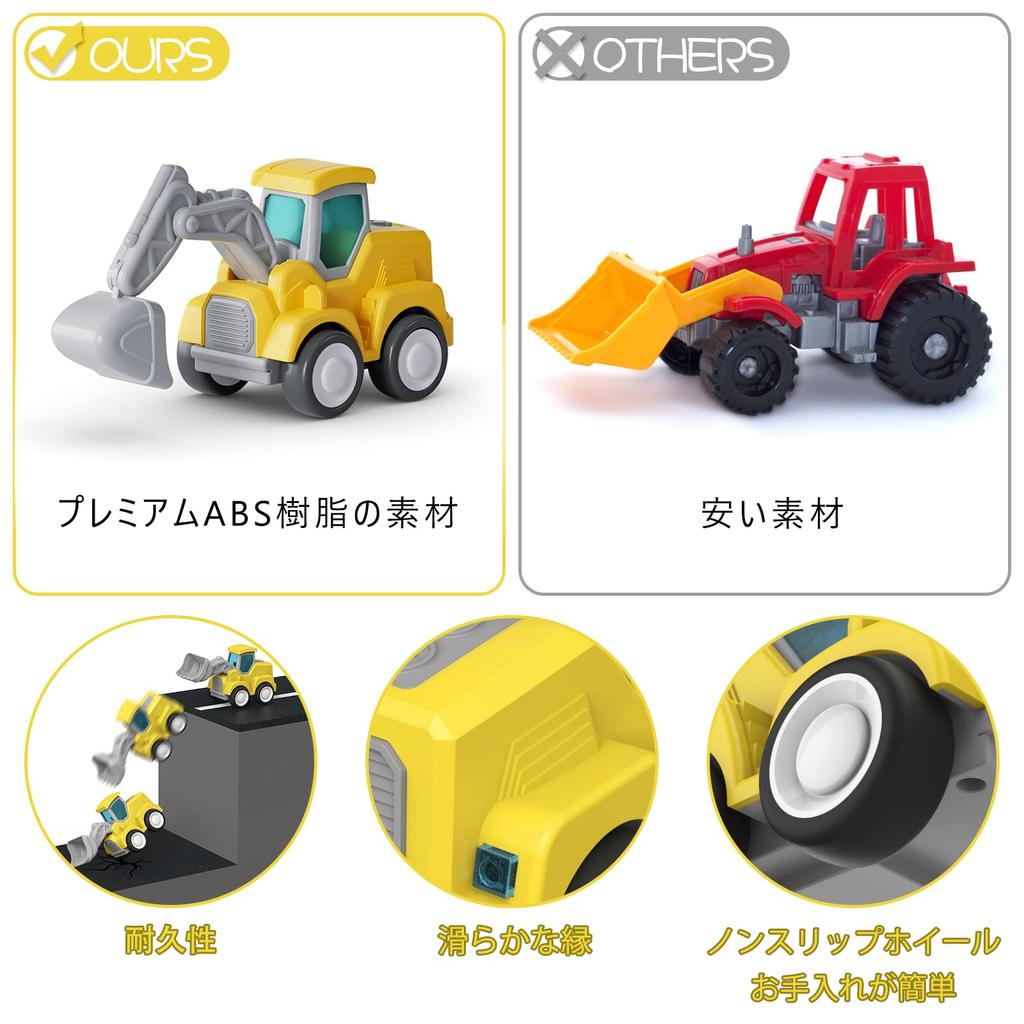 CARLORBO Mini Car Toy Sandpit Working Educational Toy ABS Excavator Set of Car Birthday Construction Vehicle Ages 1 and a Half and Up Set, Car, - Car,