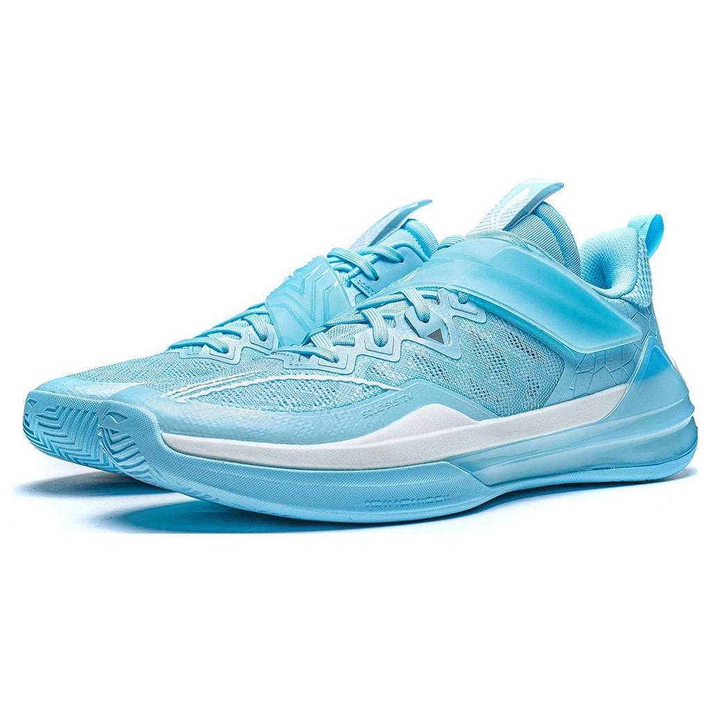 Li Ning Liren3 TEAM Амортизирующие Скользкие Устойчивые к истиранию Низкие Баскетбольные кроссовки Мужские Освежающий Ледяной Синий ABAS095-1