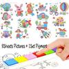 DIY 8Pcs Cartoon Kid Finger Painting Craft Set Children Colorful Fingerpaint Drawing Learning