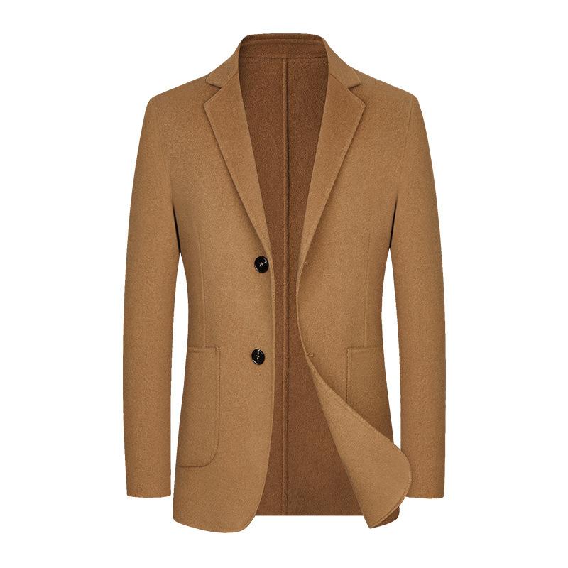 100% шерстяной костюм двусторонний шерстяной костюм корейская версия приталенный однотонный шерстяной костюм мужское пальто