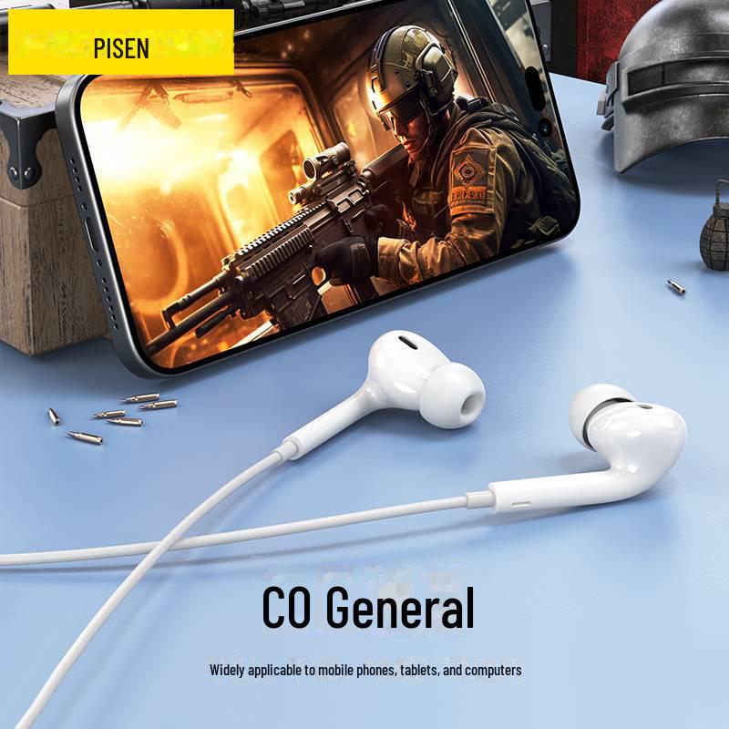 Проводные внутриканальные наушники PISEN Type-C для устройств Huawei, Apple и Android
