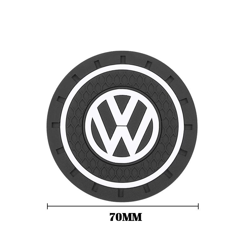 2026 Hot Valve Stems Caps 2Pcs Silicone Coaster Car Water Cup Pad Anti-slip Mat Auto Interior For Volkswagen VW Eos Caddy Scirocco Beetl