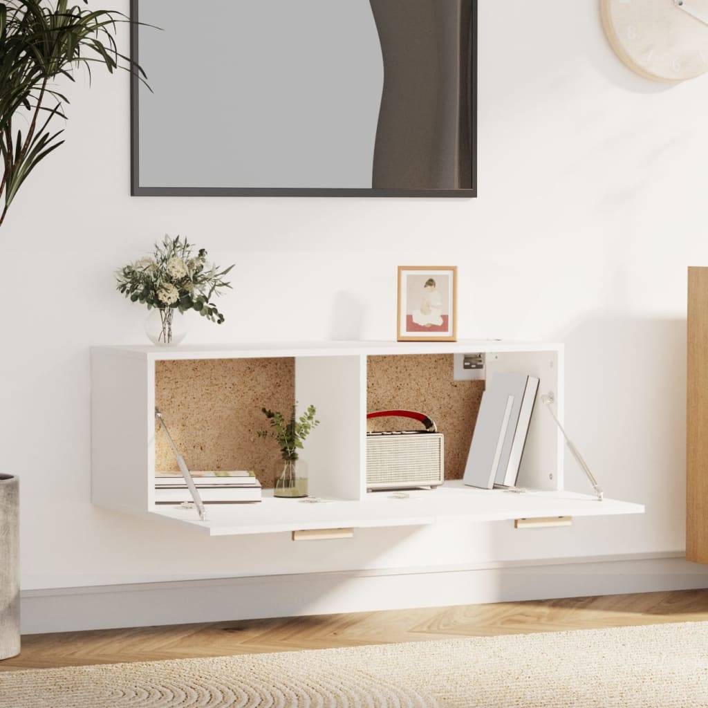 Vidaxl Szafka Wisząca, Biała, 100X36,5X35 Cm, Materiał Drewnopochodny