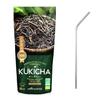 Organic Japanese Green Tea Kukicha 80 G + 4 Stainless Steel Straws