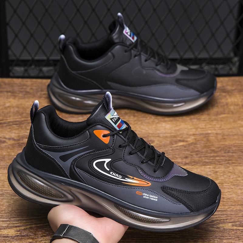 Мужские кожаные повседневные кроссовки для бега на открытом воздухе, водонепроницаемые кроссовки на платформе, легкая обувь, модная повседневная обувь, теннисные туфли для мужчин