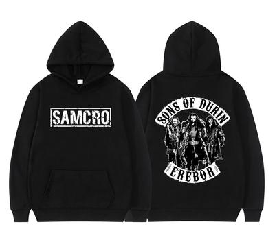 Толстовки с капюшоном «Сыны анархии» SAMCRO с принтом для мужчин и женщин, унисекс, худи