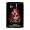 Конан-варвар Металлическая табличка Кино Гараж Классический Паб Печать Жестяная табличка Постер