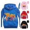Толстовка с капюшоном Poppy Bobble из мультфильма Dreamworks Trolls для детей Мягкая и стильная хлопковая одежда