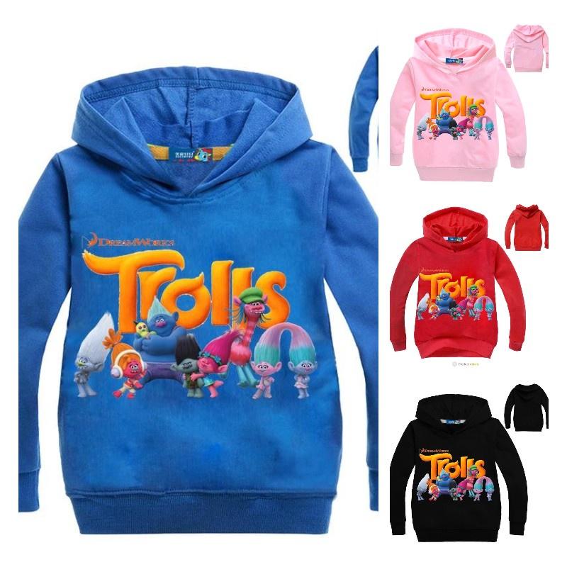 Толстовка с капюшоном Poppy Bobble из мультфильма Dreamworks Trolls для детей Мягкая и стильная хлопковая одежда