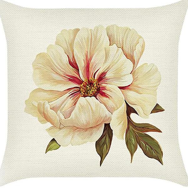 Ретро Американский Растительный Цветочный Принт Льняная Наволочка Гостиная Диван Автомобильная Подушка Подушка