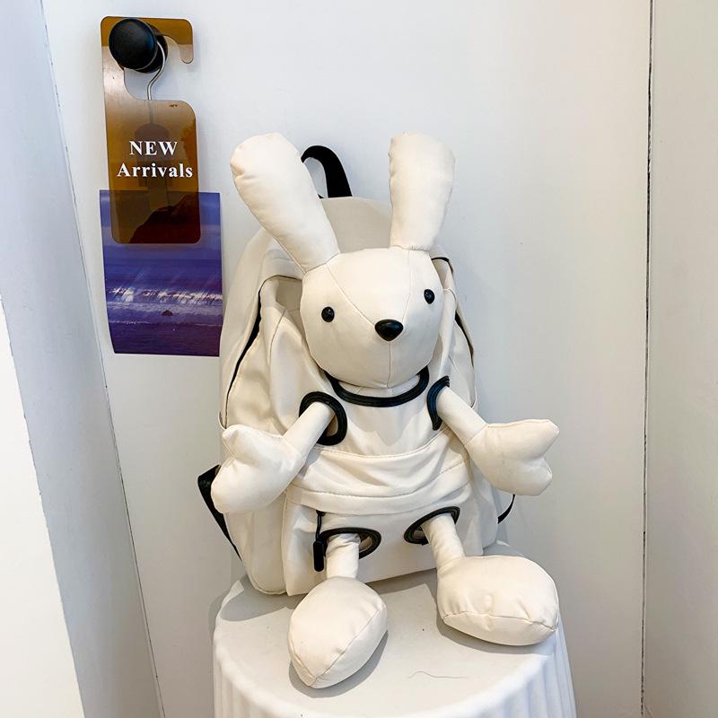 2024 Летний милый нейлоновый рюкзак с кроликом для студентов - повседневная модная сумка