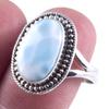 Natural Republic Larimar Gemstone Handmade 925 Sterling Silver Ring S.8.5" U9m45