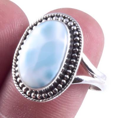 Кольцо из серебра 925 пробы с драгоценным камнем Natural Republic Larimar S.8.5" u9m45