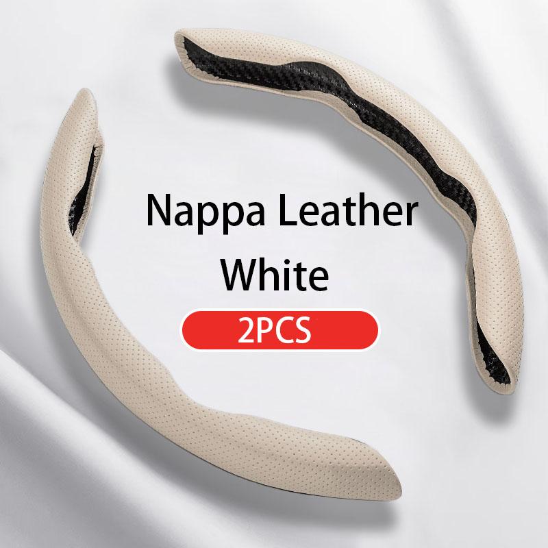 Hot Selling Universal Anti-Slip Sweat-Absorbing Flat-Mouth Design Nappa Leather Car Handle Wheel Cover Car Steering Wheel Cover