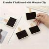 10 шт. Мини-прямоугольная деревянная прищепка-меловая доска, черного цвета дерева, для заметок, фотографий, бумаги, для украшения, легко держать