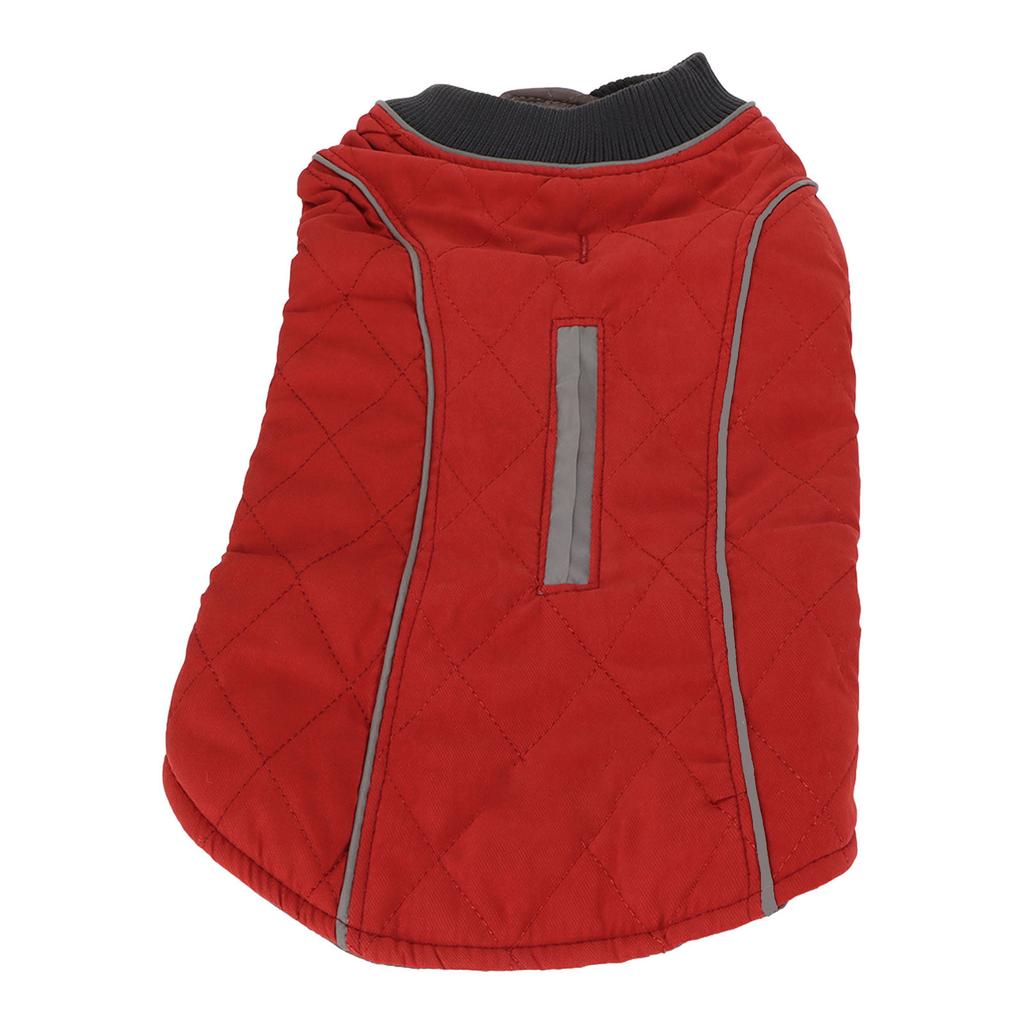 Собачьи пальто для холодной погоды Ретро Утепленные Теплые Не раздражающие кожу Светоотражающая Зимняя куртка для средних и крупных собак Красная