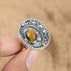 925 Silver Oval Tiger's Eye Gemstone Sacral Chakra Anniversary Wife Ring Jewelry