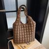 Large Capacity Checkered Embroidery Thread Bubble Cloud Bag Women's New Versatile Pleated Shoulder Bag Trendy Fashion Portable Underarm Bag