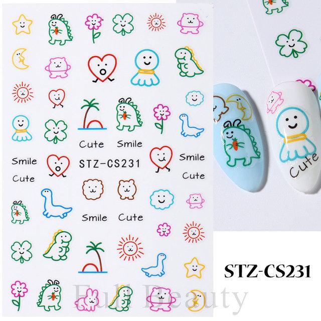Nail Art Stickers Ins Cartoon Cute Puppy Bunny Niche Adhesive Nail Stickers
