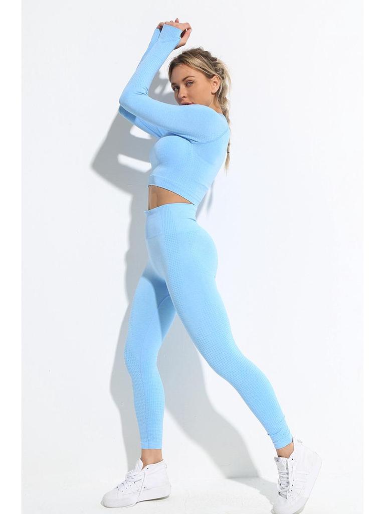New European & American Women's Quick-Dry Yoga Set: Long Sleeve Top, Sport Vest, Tight Pants.