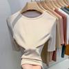 Women's Thin New Women's Clothing, Round Neck, Half Sleeve T-shirt, Temperament Tights