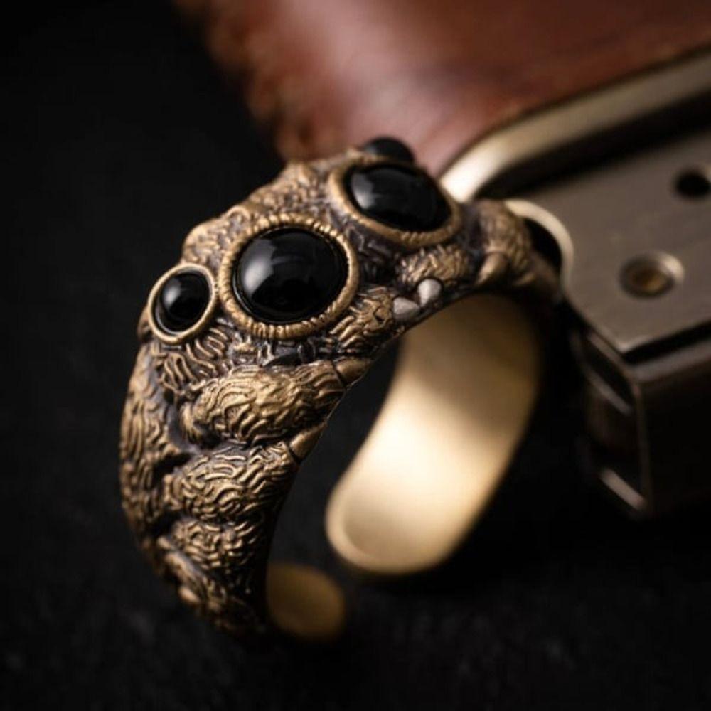 Персонализированные открытые кольца с животными, гальваническое медное кольцо, новое кольцо-прыгун-паук