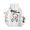 Street Men's and Women's Sweatshirts Endless Struggle Graffiti Bear Printed Hoodie Loose Pullover Sweatshirt Casual