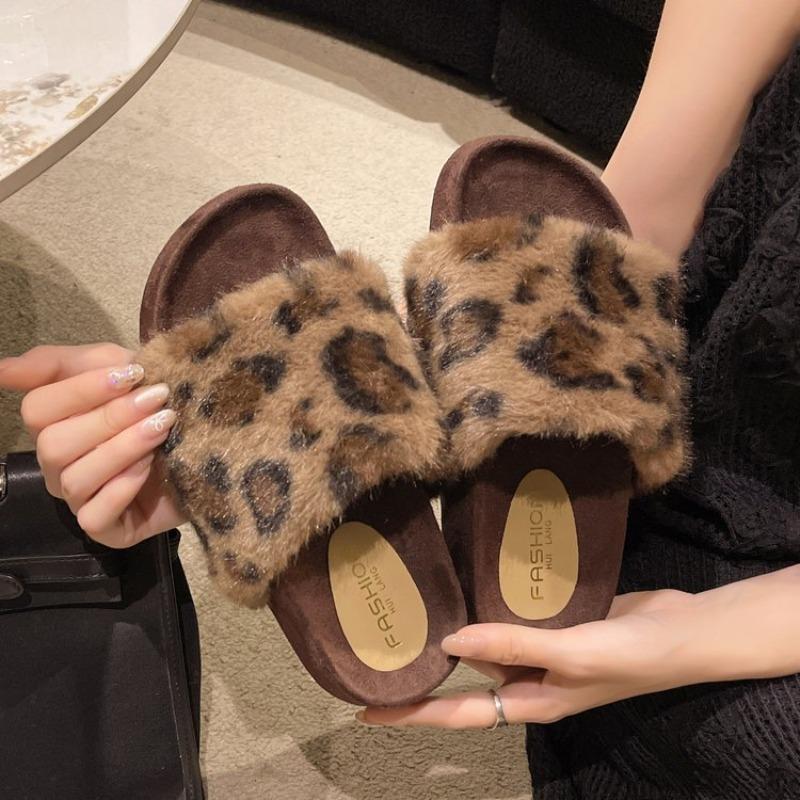 Winter Women’s Fur Slippers Indoor Furry Fuzzy Shoes Home Cozy Warm Slides Women Flip Flops Soft Sole Tongs Femme Claquette Luxe