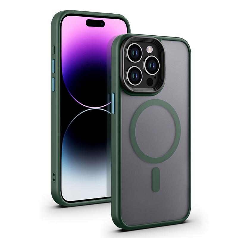 Для беспроводной зарядки Magsafe магнитный чехол для iPhone 15 14 Plus 13 12 11 Pro Max матовый ударопрочный бампер армированный жесткий задний чехол