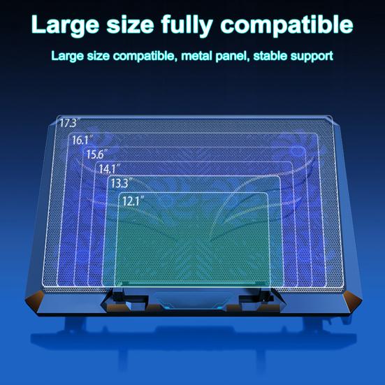 Laptop Cooling Pad Cooling Fans Height with 8 Adjustable Strong Airflow Low Noise